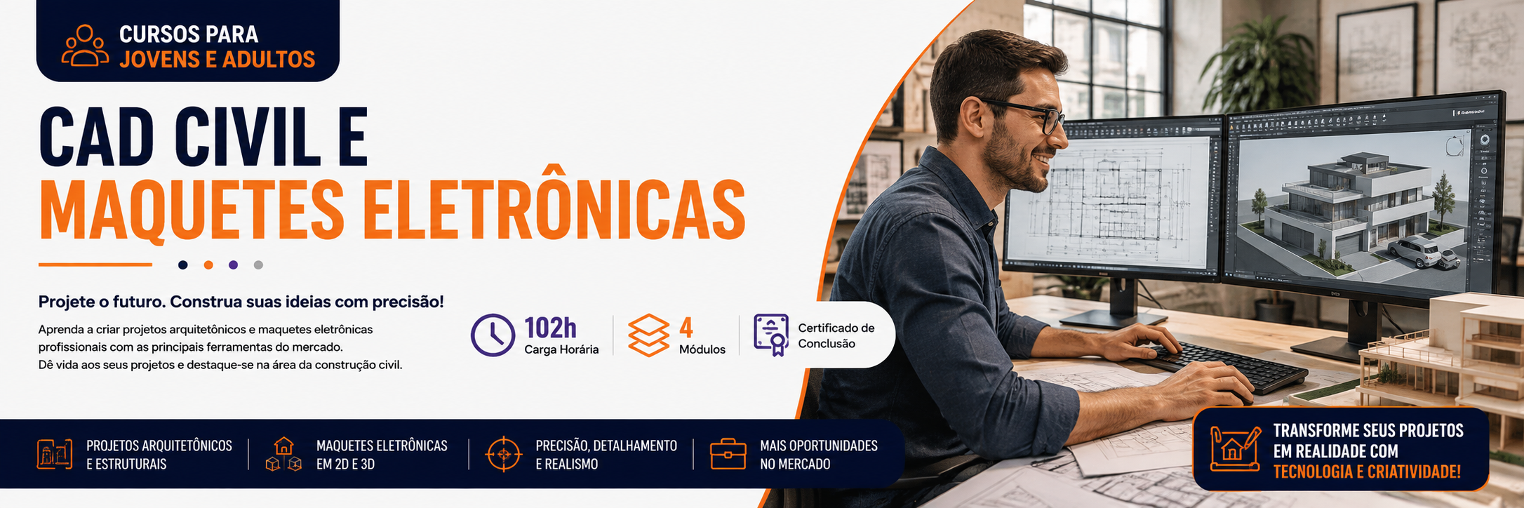 Banner do curso CAD Civil e Maquetes Eletrônicas