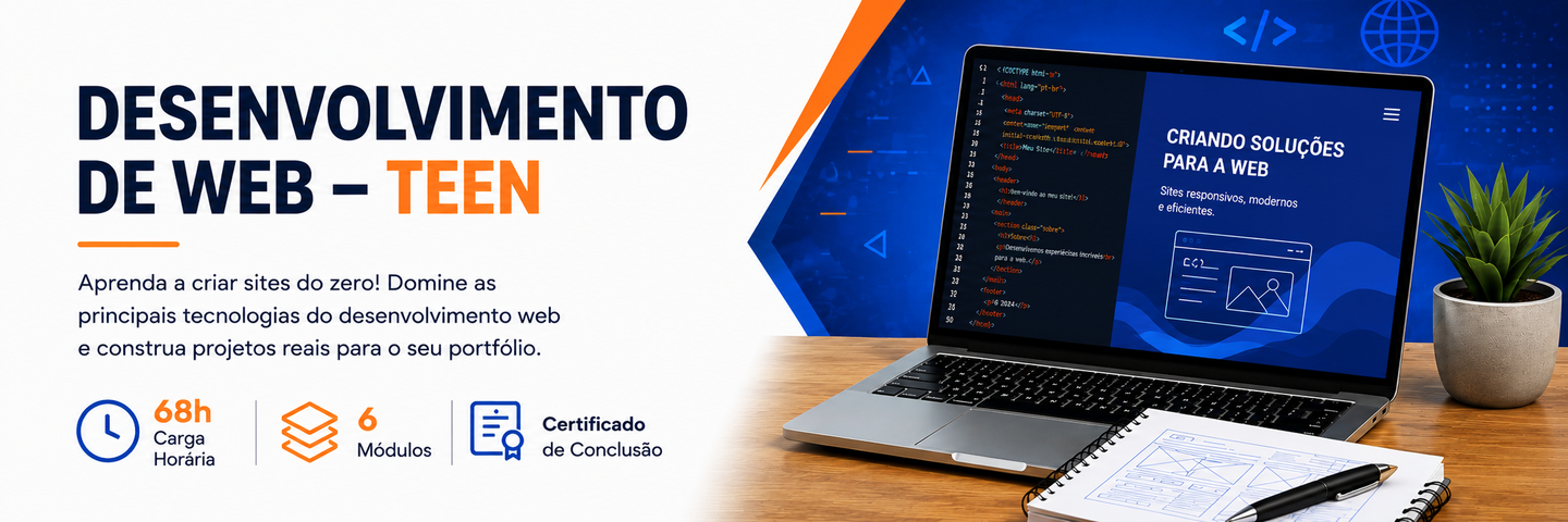 Banner do curso Desenvolvimento Web – Teen