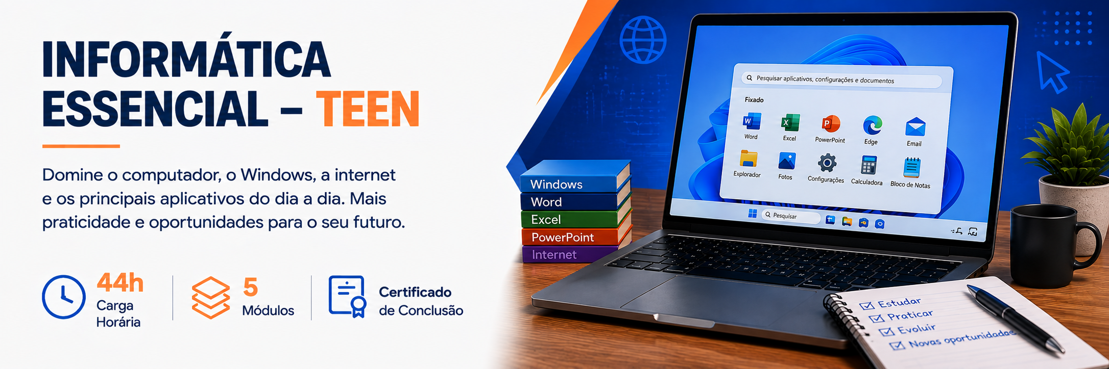 Banner do curso Informática Essencial – Teen