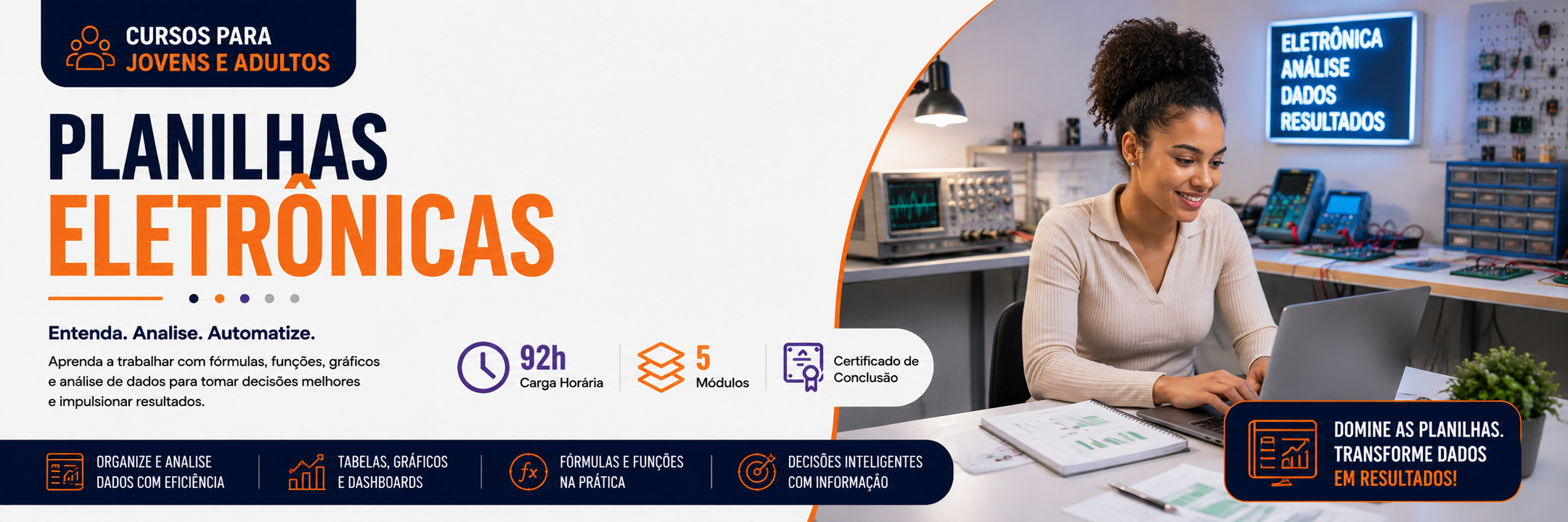 Banner do curso Planilhas Eletrônicas